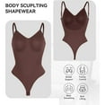 thumbnail image 4 of ANYFIT WEAR Backless Thong Bodysuit Shapewear for Women Full Body Shaper Tummy Control Butt Lifting Seamless V Neck Slimming Tank Top, 4 of 5