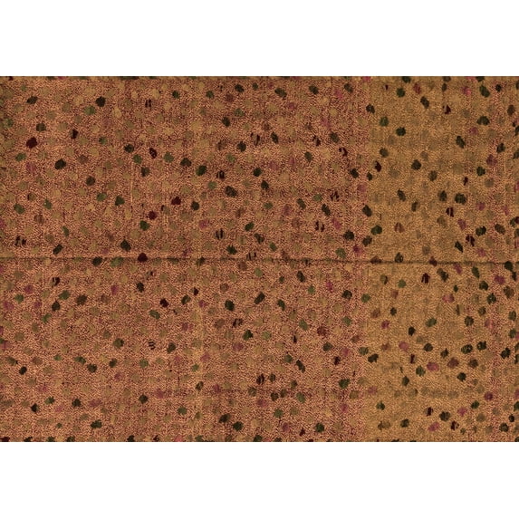 Ahgly Company Indoor Rectangle Abstract Orange Modern Area Rugs, 4' x 6'