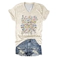 thumbnail image 4 of DHFJKG Floral Graphic Tees For Women V Neck Relaxed Fit Short Sleeve T Shirt Summer Casual Daily Wear Comfy Tops, 4 of 4