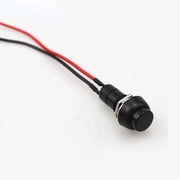 2x Black Round Circle Momentary Reset Push Button Switch Pre-Wired Car AC/DC 12V
