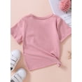 thumbnail image 3 of Coduop Toddler Kids Girls Summer Short Sleeve T-Shirts Letter Print Basic Shirts Casual Tee Tops, 3 of 7