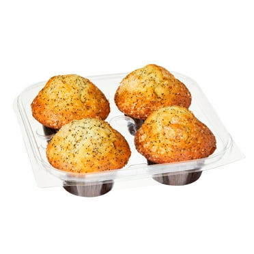 Marketside Lemon Poppy Seed Regular Baked Muffins, 14 oz, 4 Count