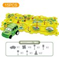 thumbnail image 2 of Vogacara Juego de rompecabezas de pista de coches de carreras para niños, juego creativo, pista de ferrocarril, coche DIY Juguetes Educativos dinosaurio【15PCS】, 2 of 6