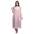 thumbnail image 1 of Moomaya Chemise de Nuit Maxi à Manches Courtes Imprimée, Boutonnée, en Coton, Tenue de Sommeil, 1 of 5