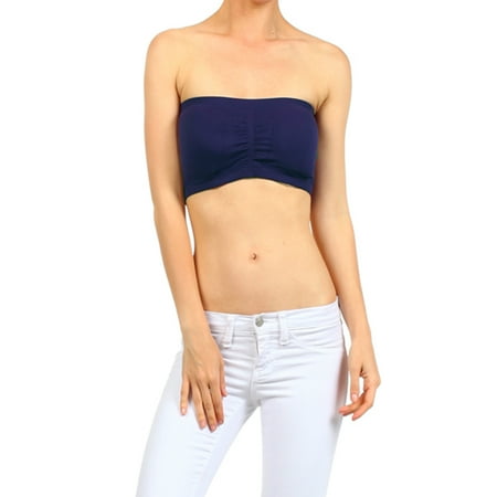 

LAVRA Womens Bandeau Single/Pack of Strapless Seamless Padded Bra Top