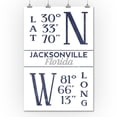 thumbnail image 2 of Jacksonville, Florida, Latitude and Longitude (Blue) (36x54 Giclee Gallery Art Print, Vivid Textured Wall Decor), 2 of 3