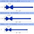 thumbnail image 4 of Classic Pre-Tied Bow Tie Set Formal Pocket Square Solid Hanky Tuxedo with Handkerchief set, by Bow Tie House (Large, Electric Blue), 4 of 5