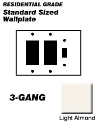 NIB Leviton 80711-A 3-Gang Almond Toggle Switch Wall Plate Lot of 2 