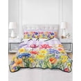 thumbnail image 3 of Purple Plaid Tulip Twin XL Size Down Alternative Comforter, Lightweight Comforter Quilt Bedding Set with Pillow Shams Spring Floral Watercolor Botanical All Seasons Bed Comforter Duvet Insert 68"x98", 3 of 7