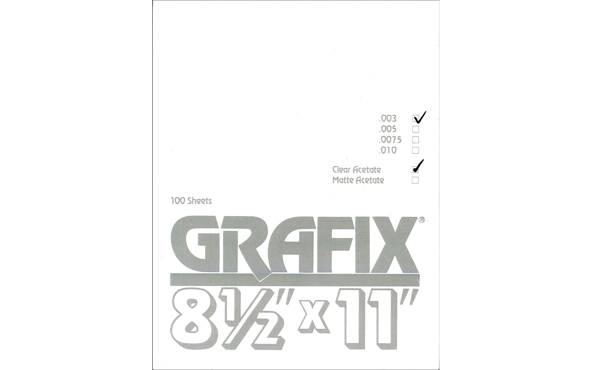 Grafix Acetate Sheet Bulk .003" 8.5x11" Clear - Walmart.com