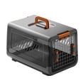 thumbnail image 3 of Pet Cat Carrier, Kennel Crate Airline Kitty Travel Cage Plastic Lightweight and Safe to Carry for Puppy Bunny Cats, Gray, 50*32*31.5cm, 3 of 7
