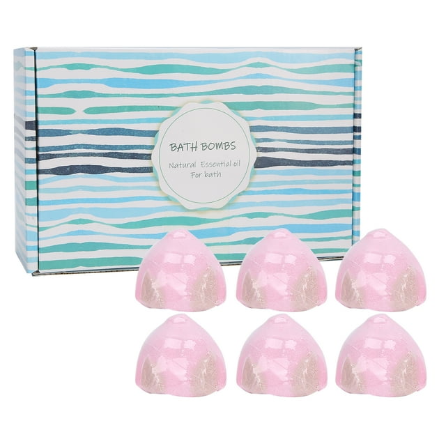 Juego de 6 bolas de sal de baño de aceite esencial refrescante, extracto de planta, juego de bolas de sal de baño nutritivas