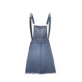 thumbnail image 3 of Robe Salopette Décontractée en Denim pour Femme à Bretelles Ajustables, Courte et Déchirée, 3 of 7