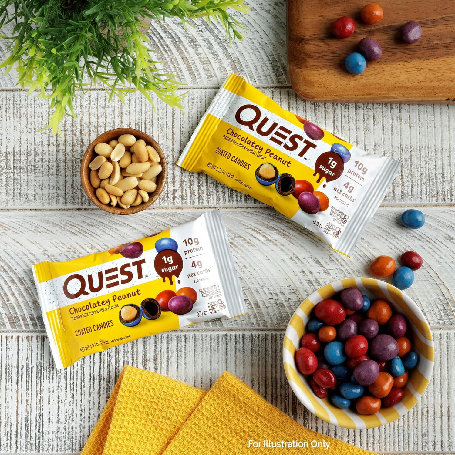 Quest Coated Candies, Chocolatey Peanut, 1g Sugar, Keto Friendly, 12 Count