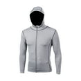 thumbnail image 4 of LpwkSSA Men's Long Sleeve Zipper Hoodie Elastic Breathable Sportswear Comfortable Fit Classic Round Neck Casual Outdoor Running Climbing Cycling Fitness Apparel Gray S, 4 of 9