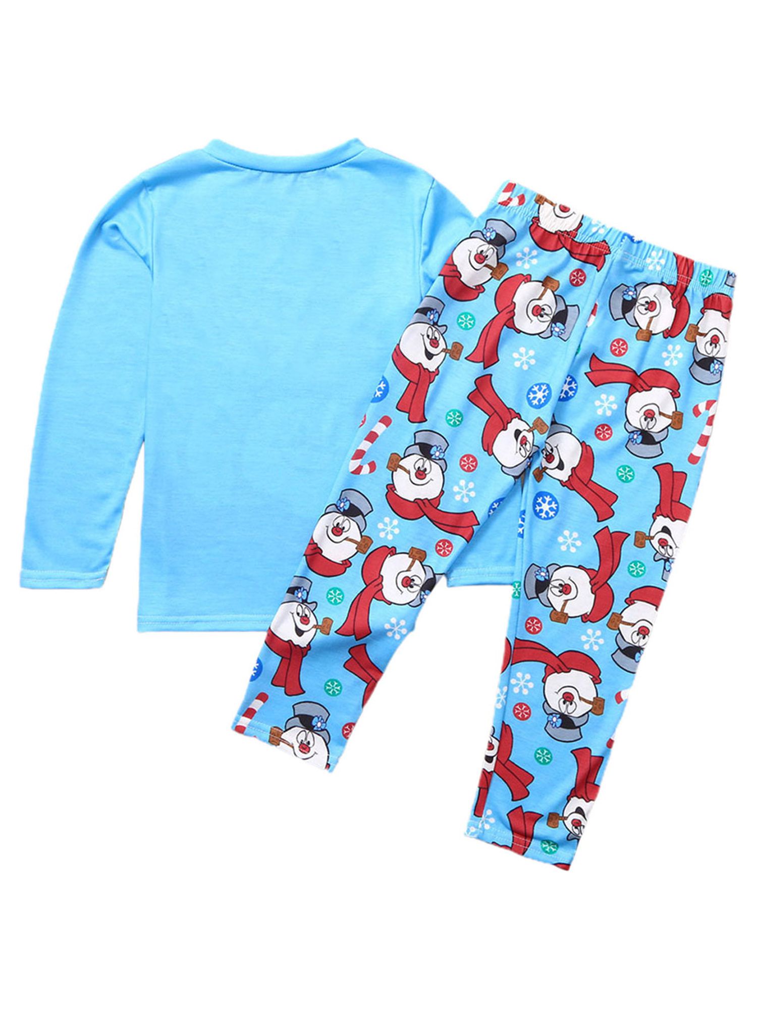 EYIIYE Matching Christmas Pajamas For Family, Cartoon Snowman Pattern