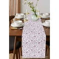 thumbnail image 2 of Purple Flowers Burlap Cotton Table Runner 16x72 Inches Long, Vintage Country Plants Floral Herbs Farmhouse Table Runners, Outdoor Dining Tablecloths Decor for Baby Shower/Party/Wedding, 2 of 6