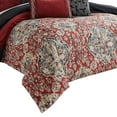 thumbnail image 5 of Benjara 10 Piece King Size Comforter Set with Medallion Print, Red and Blue, 5 of 5