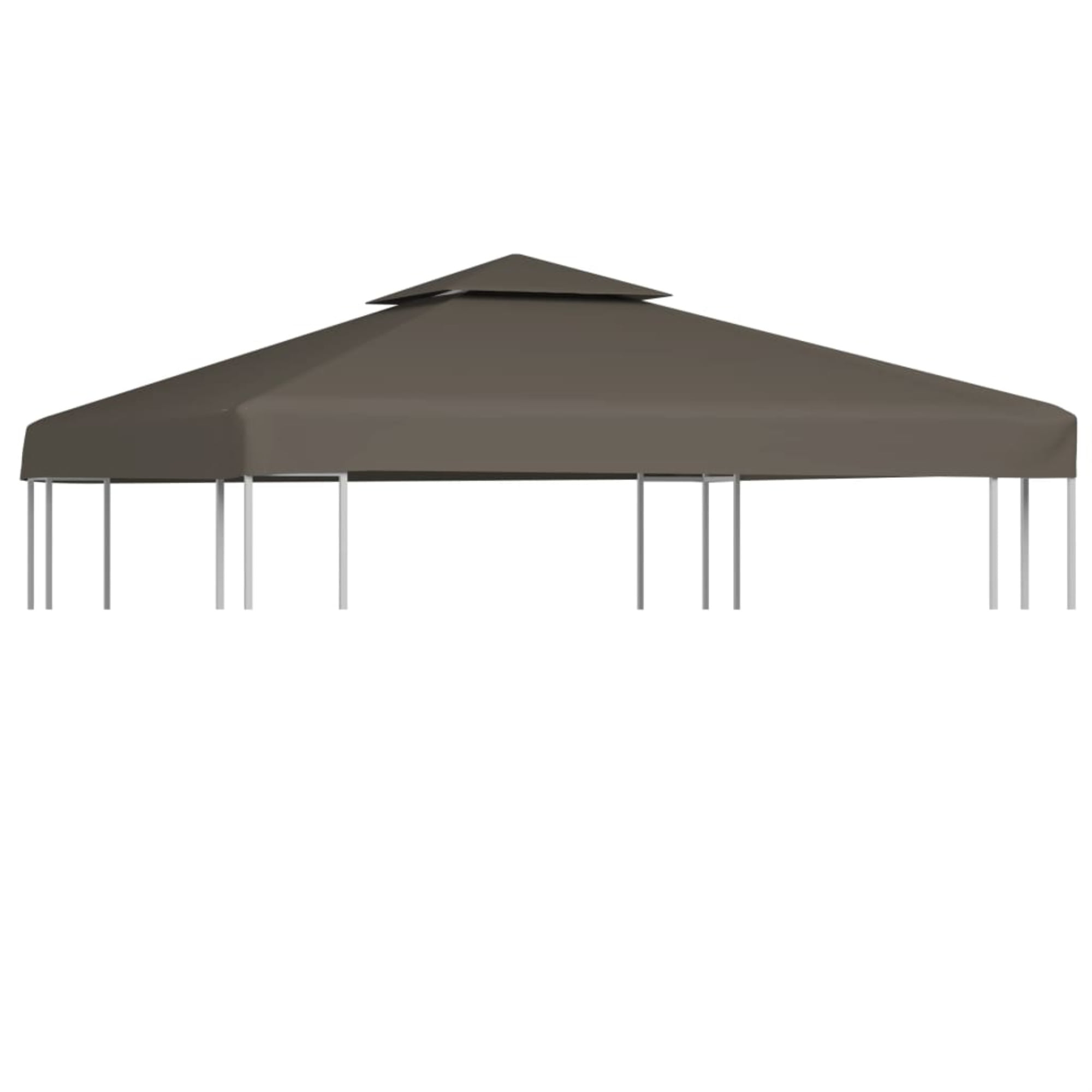 2-Tier Gazebo Top Cover 3x3m Waterproof Taupe Roof Replacement Tent Canopy 