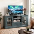 thumbnail image 2 of LIVIZA Modern Farmhouse TV Stand for TVs up to 70", Entertainment Center with Storage Cabinet & Glass Door,Green, 2 of 8