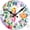 Colorful Flowers and Bird, variant on Wall Clocks Battery Operated, Beautiful White Lighthouse Silent Non Ticking Decorative Indoor Outdoor Wall Clocks for Living Room Kitchen Bedroom Bathroom 12"