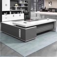 thumbnail image 4 of Boss Workbench Office Desks Wooden Keyboard Laptop Multifunctional Office Desks Drawers Storage Scrivania Angolare Furnitures My Lux Decor Round, 4 of 20