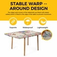 thumbnail image 4 of Watercolor Flowers Table Cloths for 5 Foot Rectangle Tables, Spring Hummingbird Butterflly Floral Beige Patio Waterproof Elastic Fitted Tablecloths, Washable Rectangular Table Cover for Camping, 4 of 8