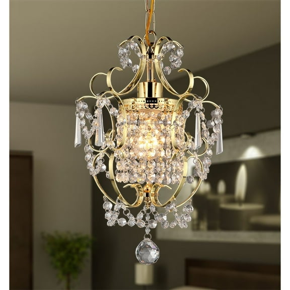 Warehouse of Tiffany Emily 1-light Gold 11-inch Crystal Chandelier