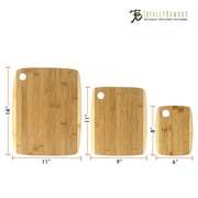 3-Piece Two-Tone Bamboo Serving and Cutting Board Set
