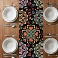 thumbnail image 6 of Black Boho Table Runner - 120 Inch Long, Kitchen Dining Table Runner Dresser Scarves, Ethnic Country Colorful Abstract Floral Motifs Farmhouse Decor for Coffee Tables Wedding Party Banquet, 6 of 8