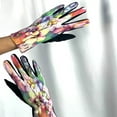 thumbnail image 5 of Watercolor Flowers Gloves (TS) – PINK, Touchscreen Sensitive, Vibrant Floral Handwear, 5 of 5