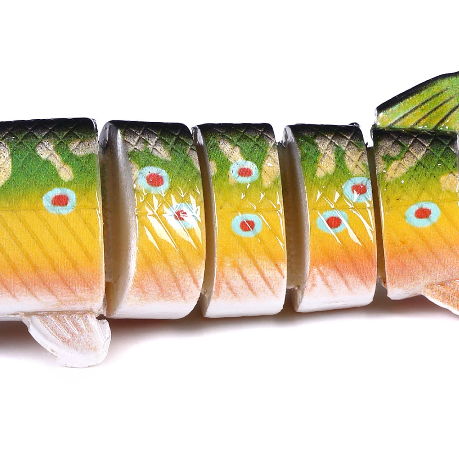 HENGJIA Fishing Lures, 15pcs Large Multi Jointed Fish Fishing Kits Slow Sinking Lifelike Swimbait Freshwater and Saltwater for Trout Bass Lures, 4.92"/0.65oz