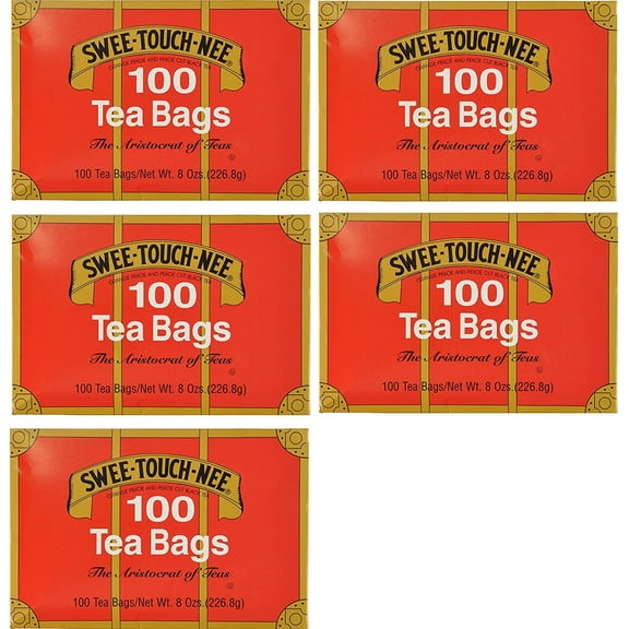 Swee-Touch-Nee Tea, Orange Pekoe and Pekoe Cut Black Tea, 100-Count Tea Bags (Pack of 5)