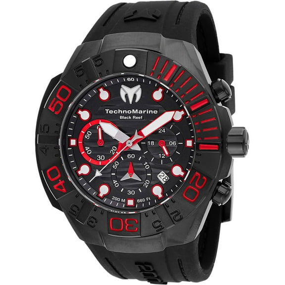 Technomarine TM-523010 Men's Reef Chronograph Black Strap Watch