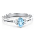 thumbnail image 1 of Birthstone Oval Ring with Shoulder Accents - Blue Topaz (December), 1 of 5
