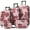 Purple Pink Flower, variant on LuckyNote 5‑Piece PC Hardside Luggage Set, 20/24/28″ Suitcases with 8″ & 14″ Cases, Spinner Wheels, Combination Lock, Green & Pink Flower