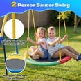 thumbnail image 4 of Metal Swing Sets for Backyard,Fashionsport Outfitters Heavy-Duty Outdoor Swing sets for Playground,Outside Toys with Saucer Swing,Glider,Wave Slide,Belt Swing ,Basketball Hoop for 7 Kids Aged 3-12, 4 of 11
