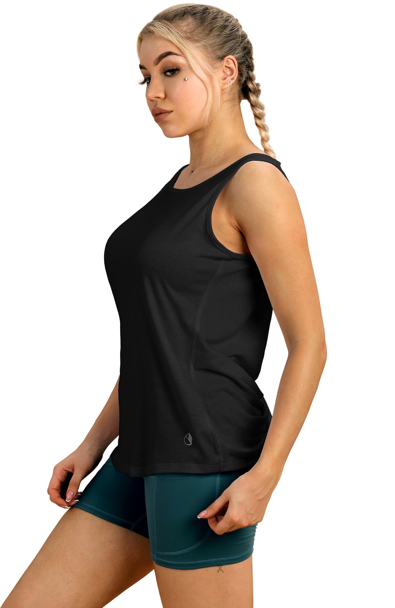 icyzone Open Back Workout Tops for Women - Athletic Activewear Shirts  Exercise Yoga Tank Tops (S, Cameo Pink) : : Clothing & Accessories