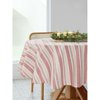 Holiday Candy Cane Stripe 70" Round Tablecloth - 100% Cotton, Red & White