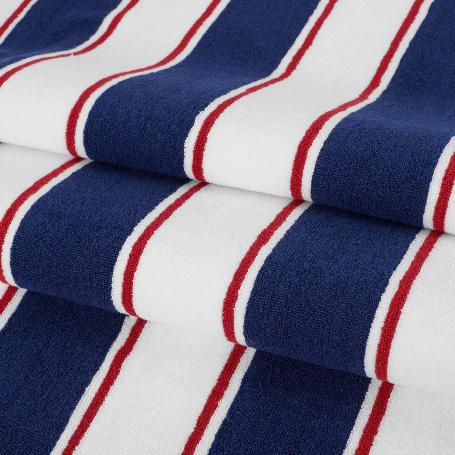Aston & Arden Luxury Beach Towel, Oversized 35x70 in., Ultra Soft and Plush, Thick 600 GSM, Navy and Red Pinstripes