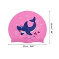 thumbnail image 4 of Unique Bargains 1 Pc Silicone Waterproof Cartoon Shark Swim Cap Pink Blue, 4 of 6