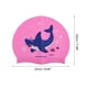 thumbnail image 4 of Gorro de natación de silicona impermeable de dibujos animados de tiburón único 1 Pc Rosa Azul, 4 of 6