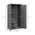 thumbnail image 3 of Outdoor Storage Cabinet Garden Shed - Waterproof Wood Shed with Lockable Doors, 35.5" W x 21.5" D x 63.5" H, Gray, 3 of 9