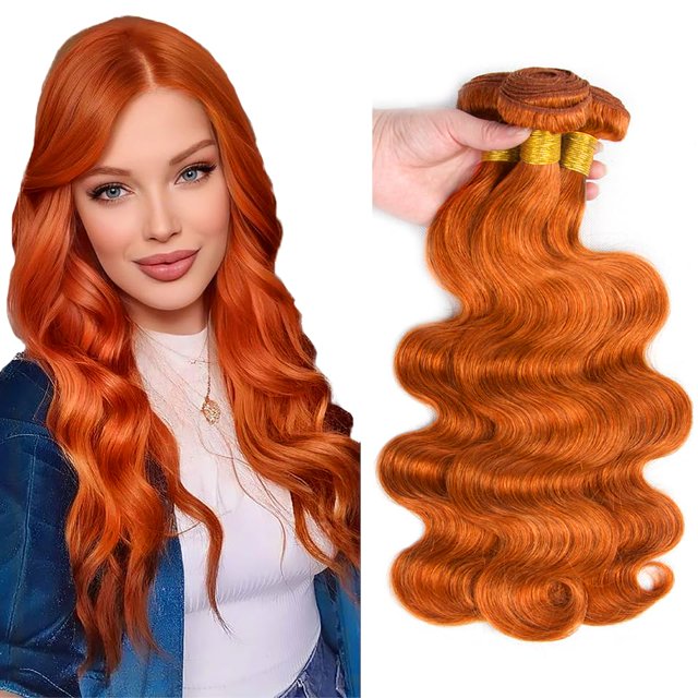 Hair Bundles WuvusNM Color 350 Ginger Body Wave, 14 cm, 16 cm, 18 cm