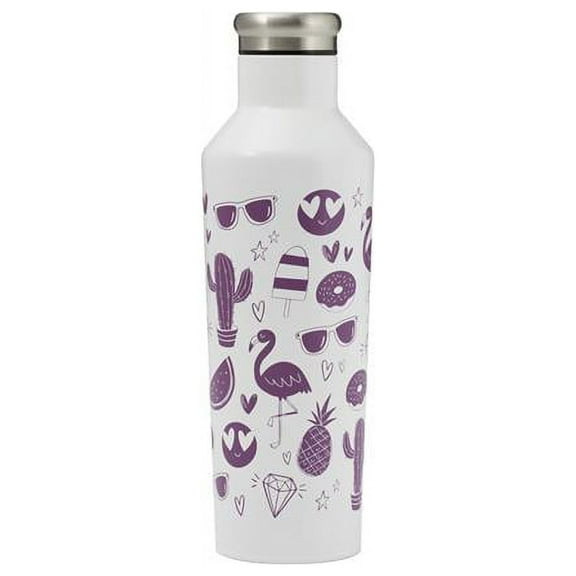 Typhoon 1401.764U 27.1 fl oz Pure Col-Change Emoji Water Bottle, Purple & White