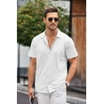 thumbnail image 4 of COOFANDY Mens Casual Button Down Shirt Short Sleeve Wrinkle Free Shirts Summer Shirt, 4 of 7