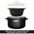 thumbnail image 3 of Magnifique 5 Quart Slow Cooker Round Manual Pot Food Warmer with 3 Cooking Settings Perfect Kitchen Small Appliance for Family Dinners (Stainless Steel Black and Black Ceramic Pot), 3 of 12