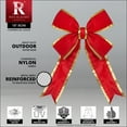 thumbnail image 4 of Big Red Christmas Outdoor Bows, Heavy Duty Red Nylon Bow with Gold Trim, Outdoor Christmas Bows, 18 Inch, 4 of 5