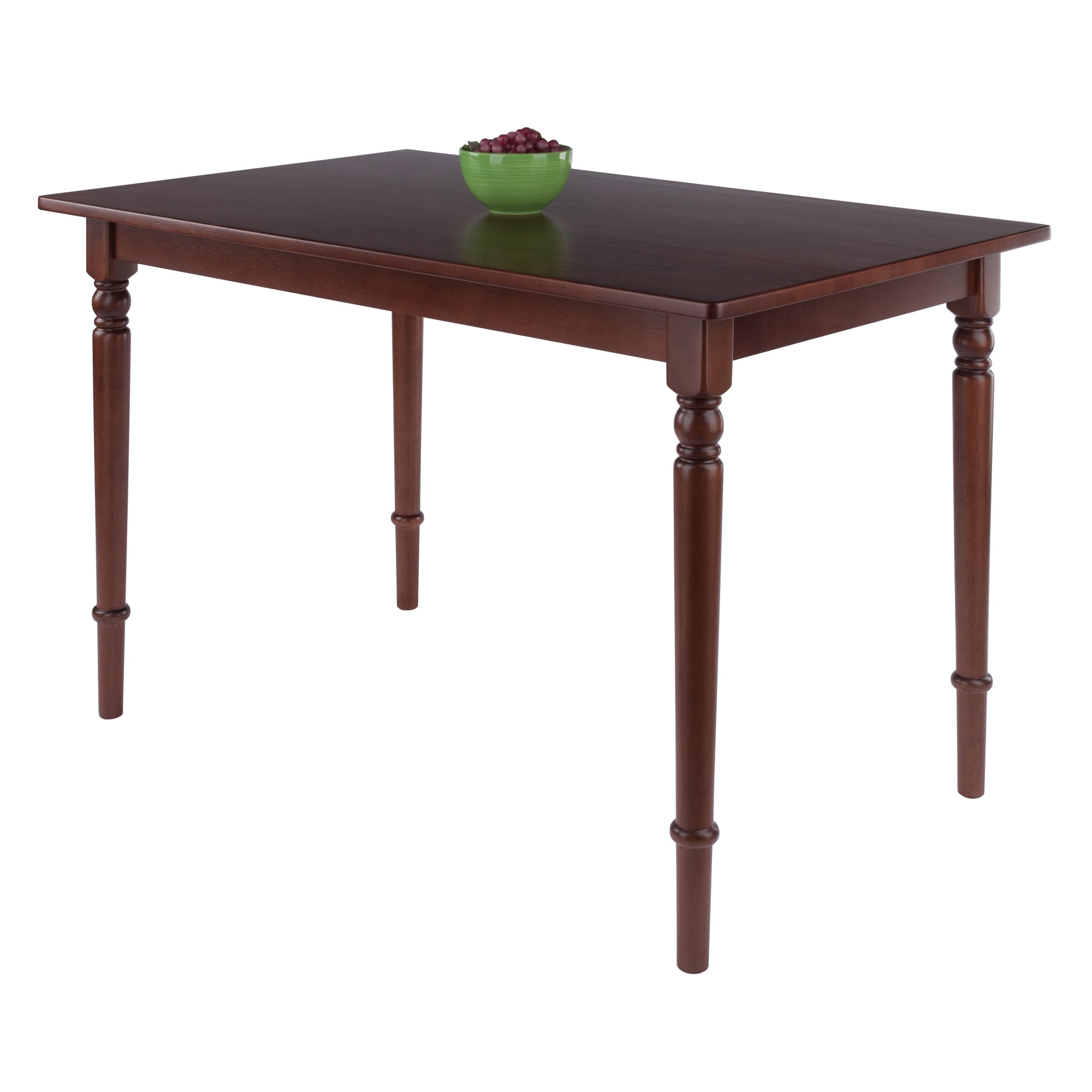 Contemporary Home Living Rectangle Dining Table with Turned Legs - 47.25" - Walnut Brown
