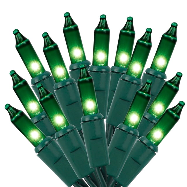 Cadena de luces LJLNION, 150 unidades, 10 m, color verde incandescente, 120 V